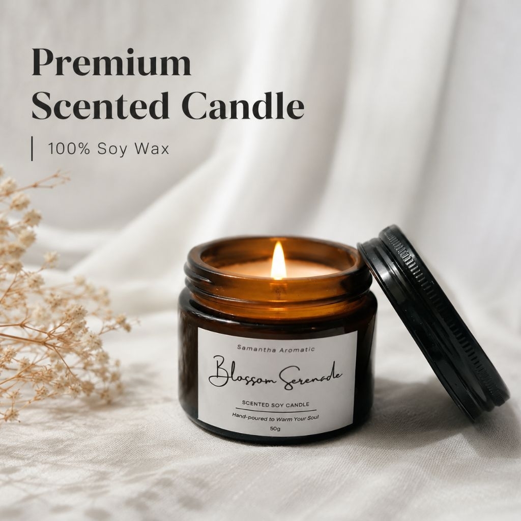 Lilin Aromaterapi Premium 50gr Scented Candle Aromaterapi 100% Soy Wax Lilin Aromaterapi Ruangan Tah