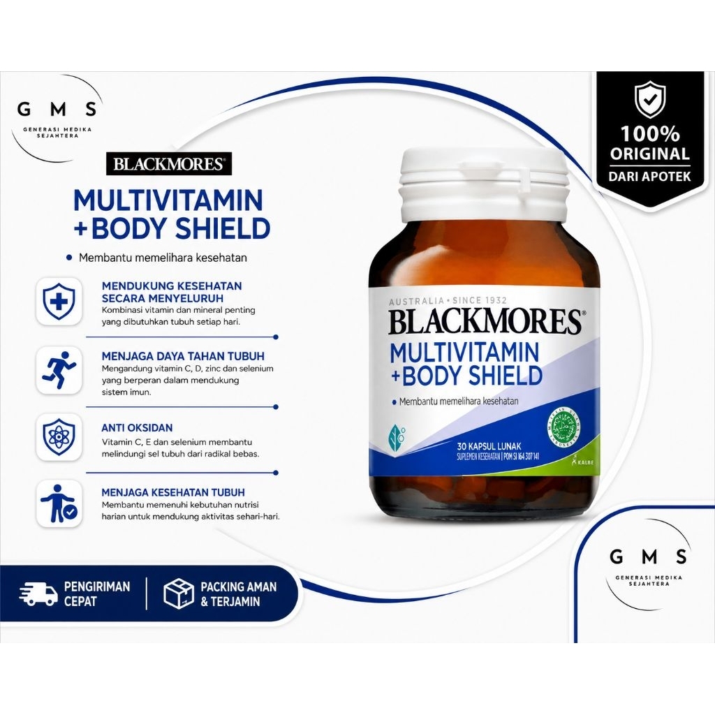 Multivitamin Dewasa 50+ Blackmores 60 Tablet - Dukung Imunitas & Energi