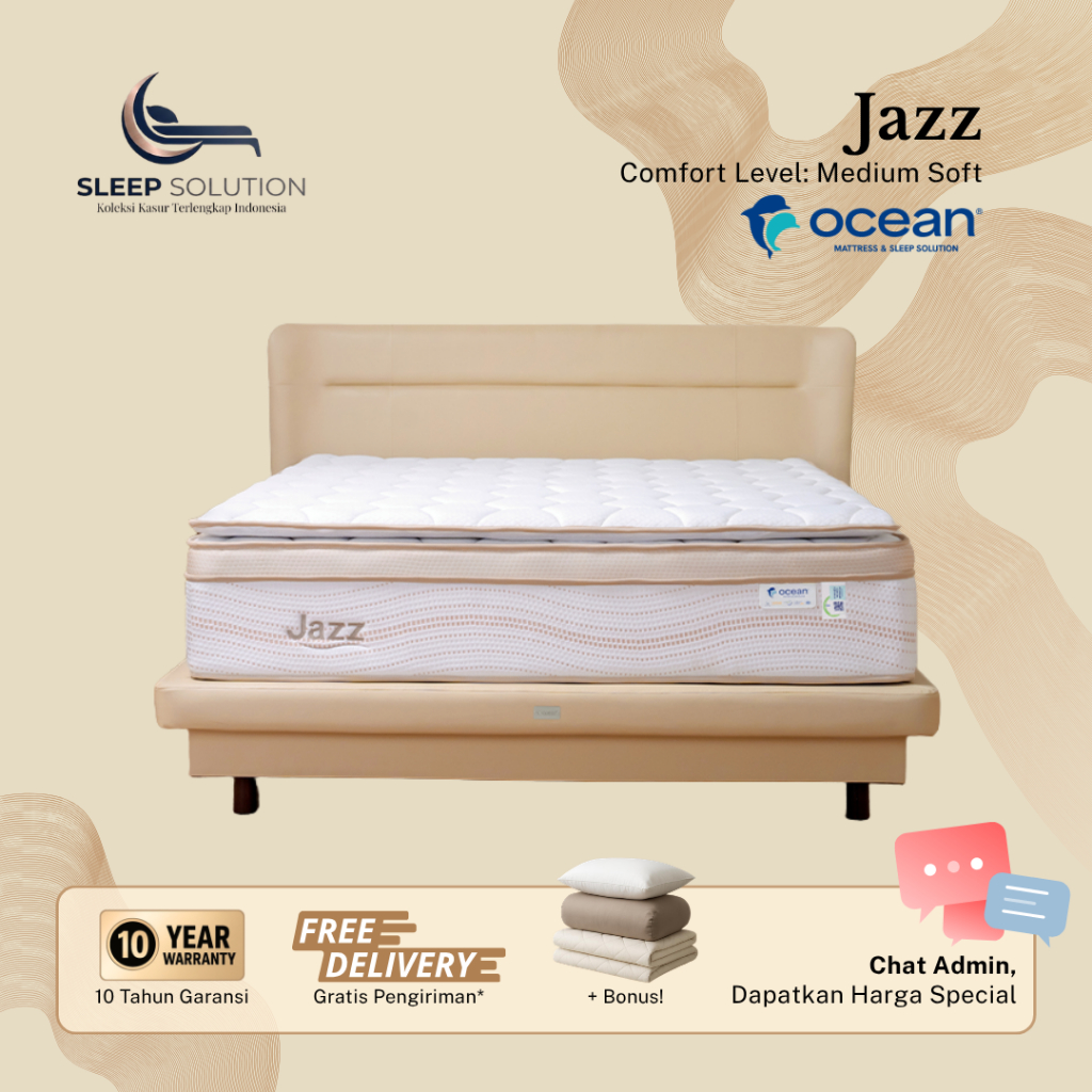 OCEAN JAZZ I Kasur Spring Bed | Matras Premium | 100x200, 120x200, 160x200, 180x200, 200x200