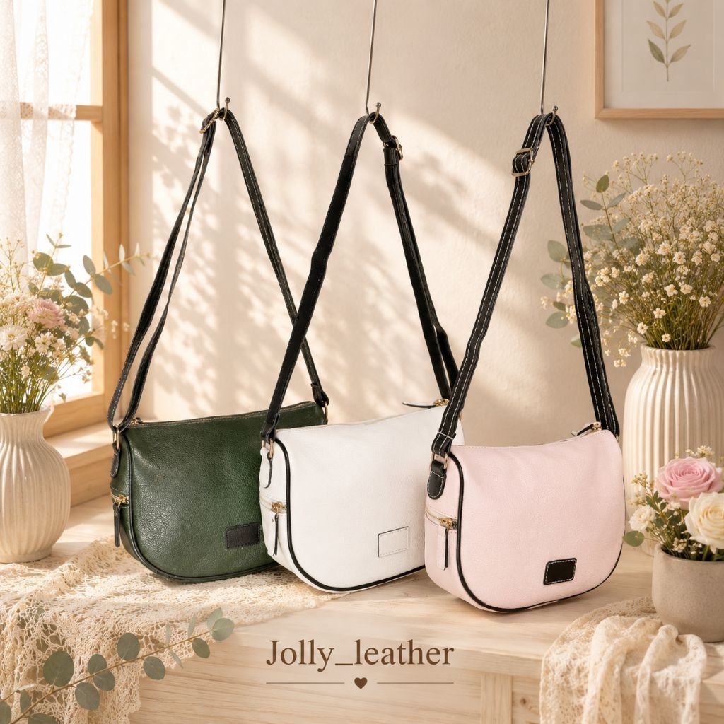TAS KULIT WANITA ASLI MODEL BOSTON SELEMPANG