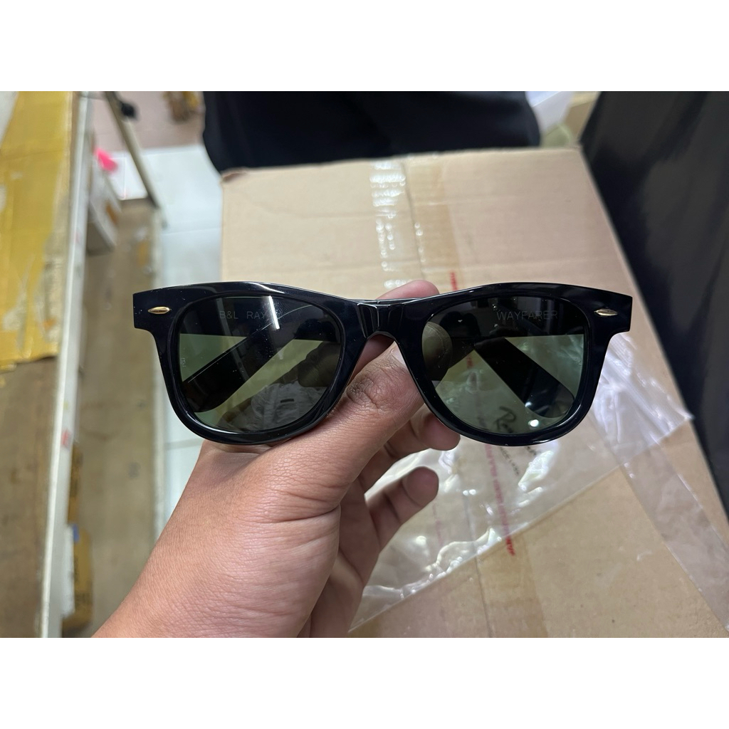 KACAMATA RAYBAN WAYFERER HARDROCK JAKARTA HITAM GLOSY LENSA BOTOL second ori