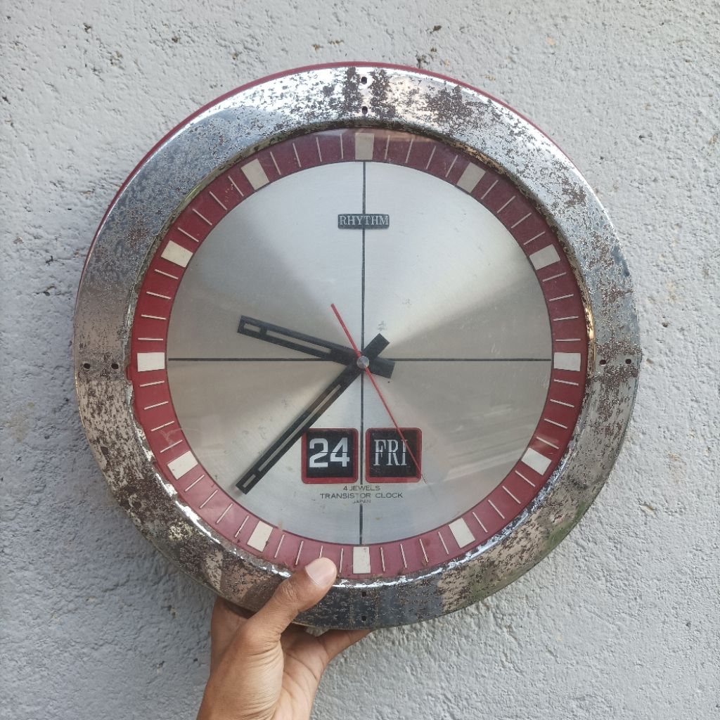 jam dinding antik rhythm transistor japan