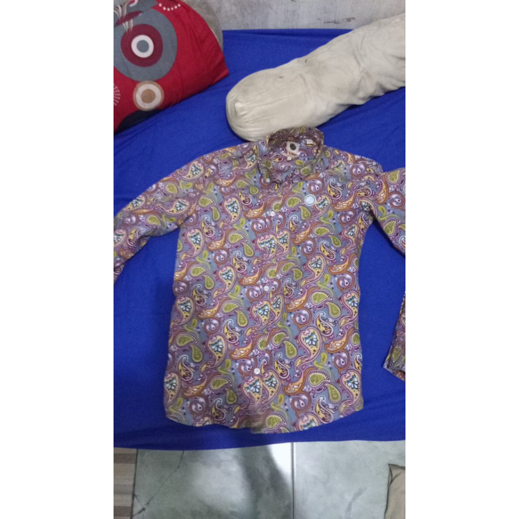 kemeja pretty green paisley size s