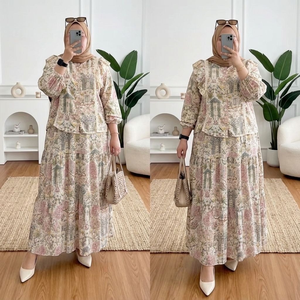 ZENA SET ROK  RAYON JUMBO LD 120 130 140 // ONE SET ROK JUMBO // SETELAN ROK OVERSIZE // ONE SET SUP