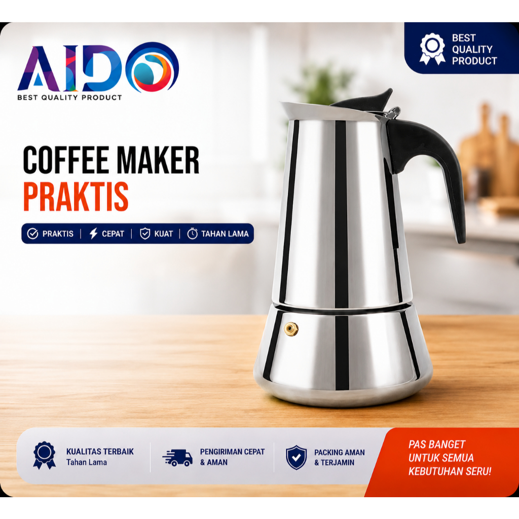 Teko Kopi Espresso Stainless Steel/Espresso Maker Moka Pot Stainless Teko Kopi
