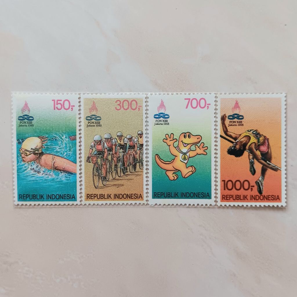 (OG) Perangko Indonesia 1993 PON XIII Jakarta Set Lengkap 4 pcs Mint
