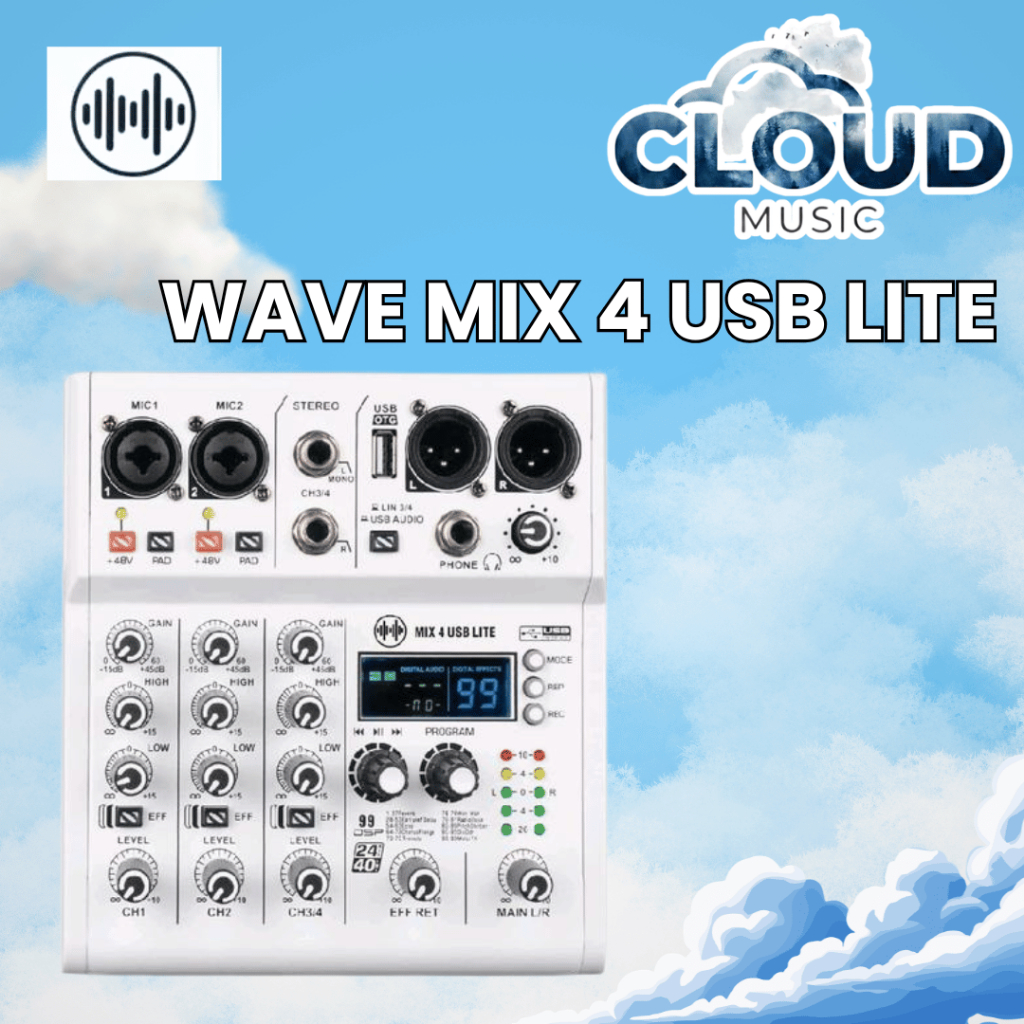 Wave Audio Mix 4 USB Lite - 4-Channel Professional Compact Audio Mixer