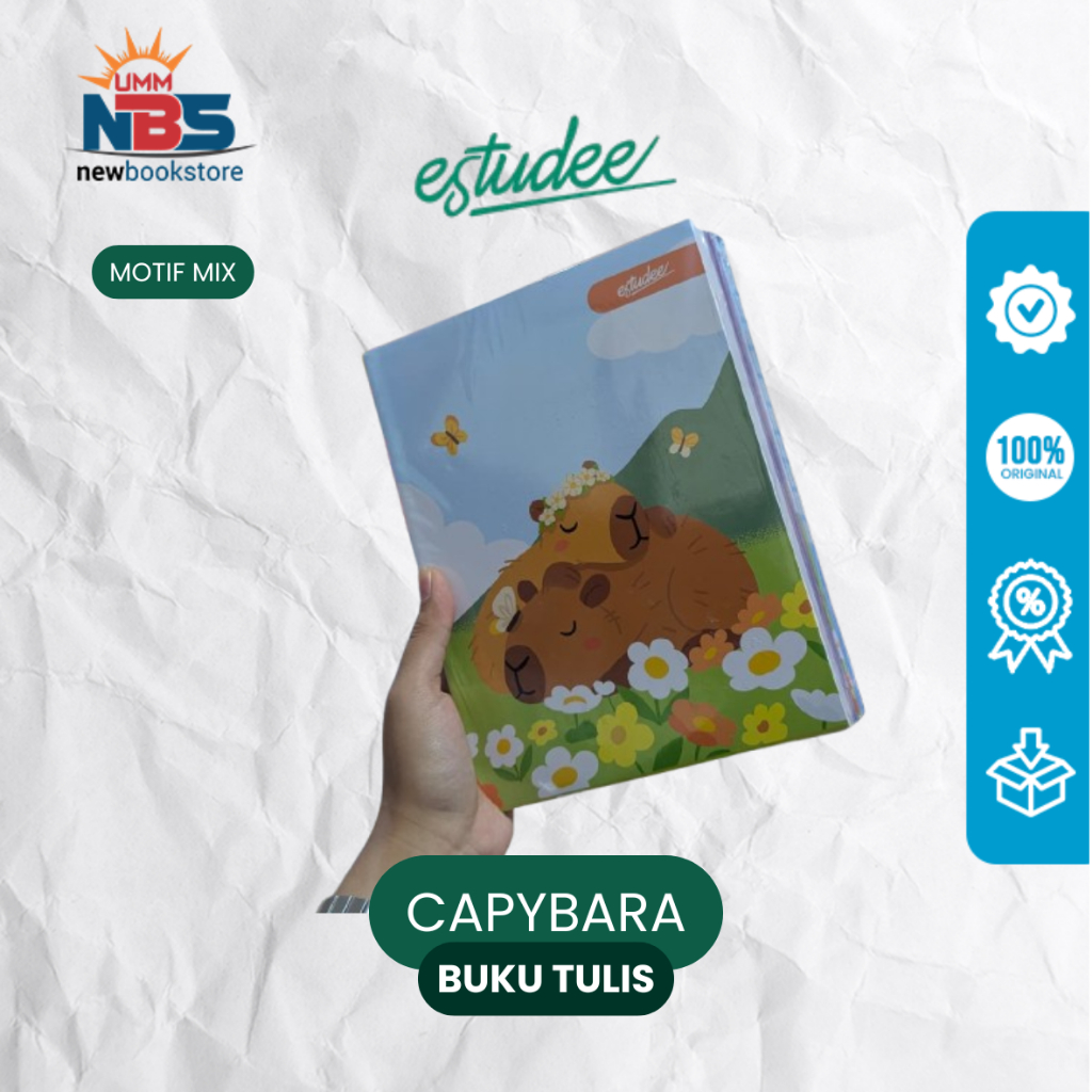 BUKU TULIS ESTUDEE 38 CAPYBARA - BUKU TULIS MOTIF LUCU CAPYBARA AESTHETIC