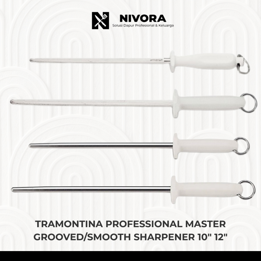 Tramontina Sharpening Steel 10" 12" Drat Kasar Halus Original / Alat Pengasah Asahan Pisau Premium M