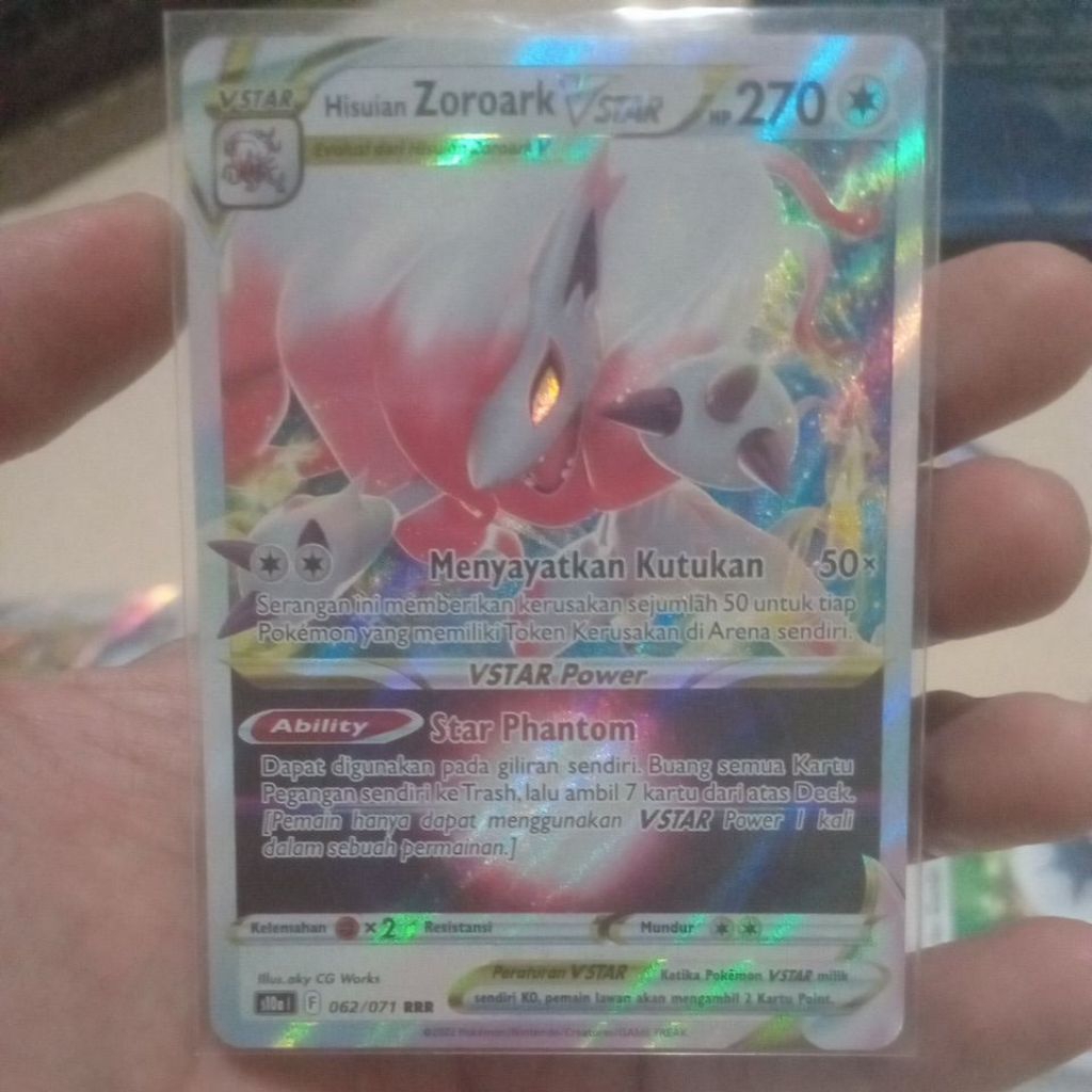 POKEMON TCG HISUIAN ZOROARK VSTAR RRR INDONESIA ORI