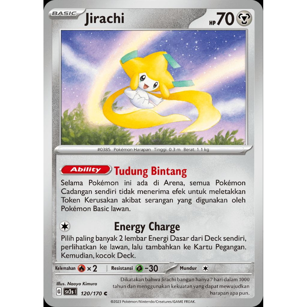 Jirachi kilau hitam sv3s 120/170 kartu pokemon tcg ori