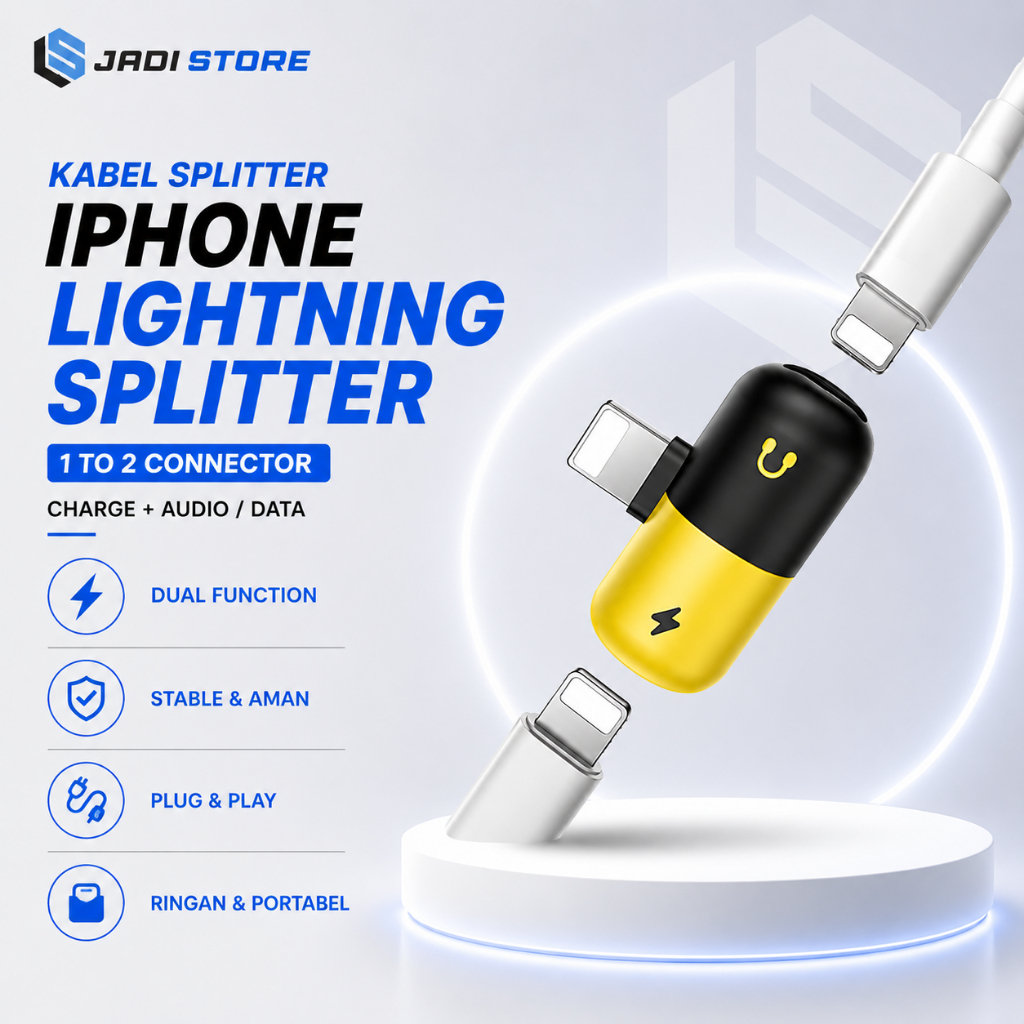 Kabel Splitter Iphone Lightning Splitter iPhone Capsule Dual Lightning 1 To 2 Connector