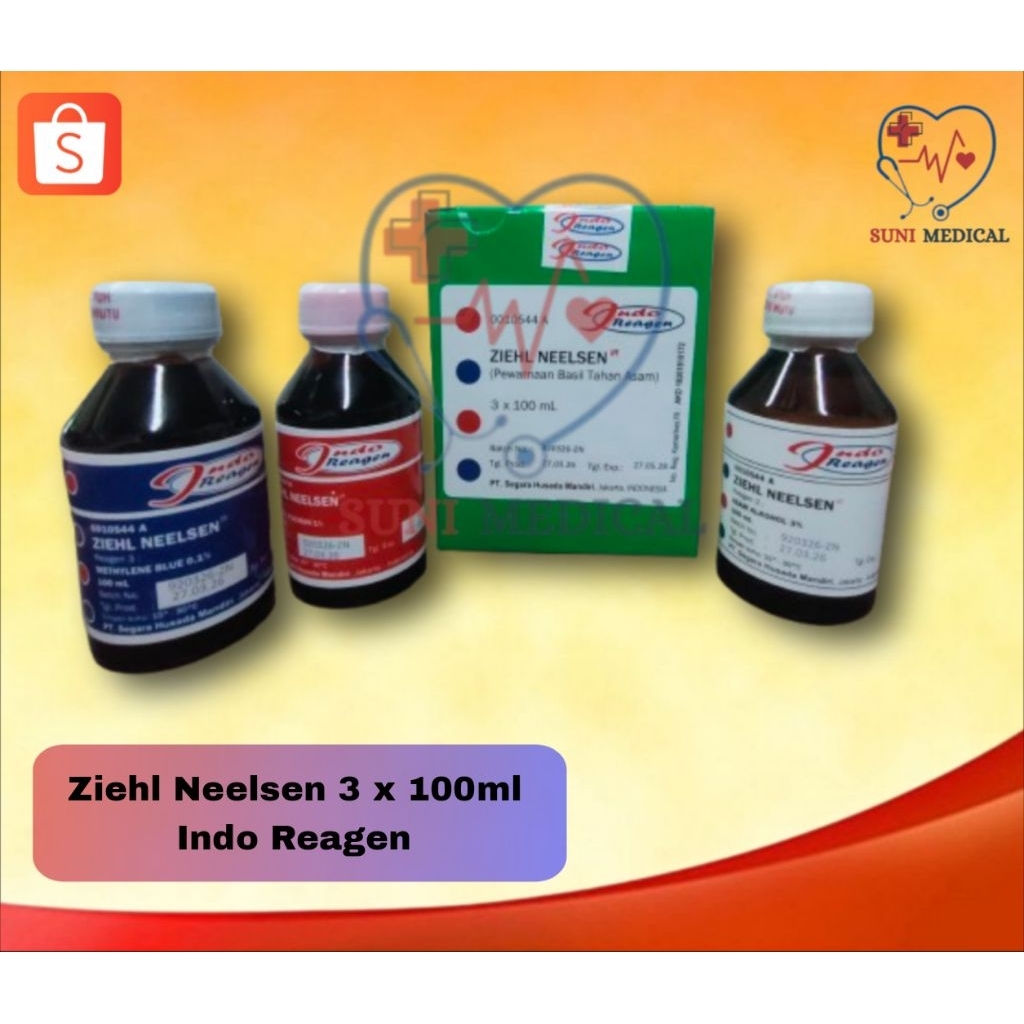 Ziehl Neelsen 3 x 100ml / Pewarna Ziehl Neelsen 3 x 100ml / Ziehl Neelsen Indo Reagen