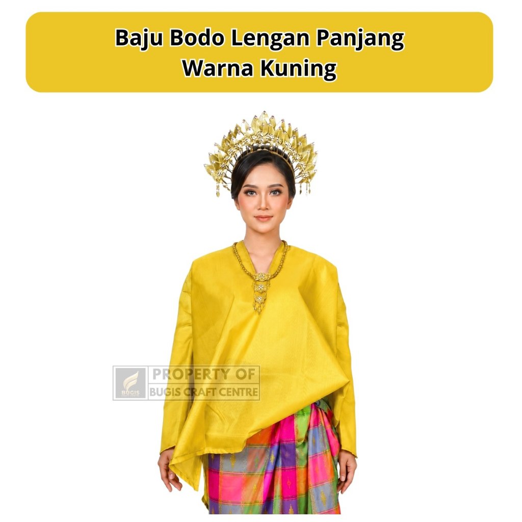 Baju Bodo  Polos Dewasa Kuning Atau Baju Tokko Original Lengan Panjang