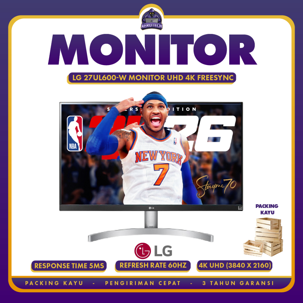LED MONITOR LG 27UL600-W 27 INCH Monitor UHD 4K LG 27 inchi LED IPS