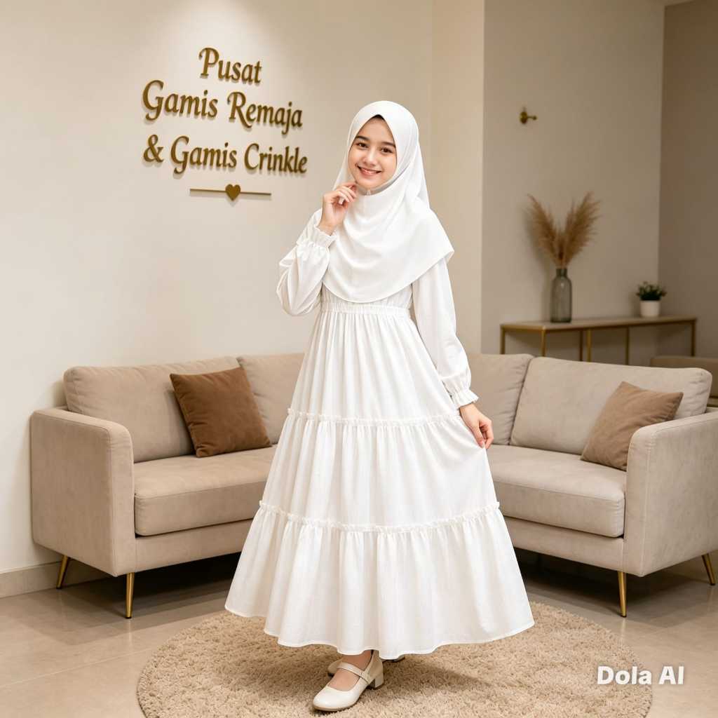 UFAIRAH SERIES Gamis Syakila Premium Set Gamis+Jilbab Tangan Karet Wudhu Friendly Desain Kombinasi E