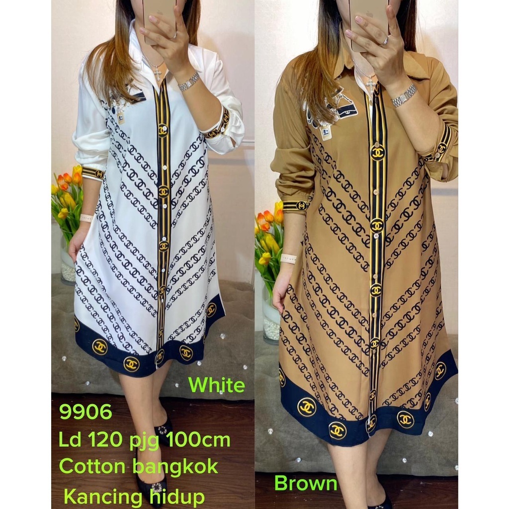 Tunik/Dres cantik JUMBO print premium new bangkok import 9906