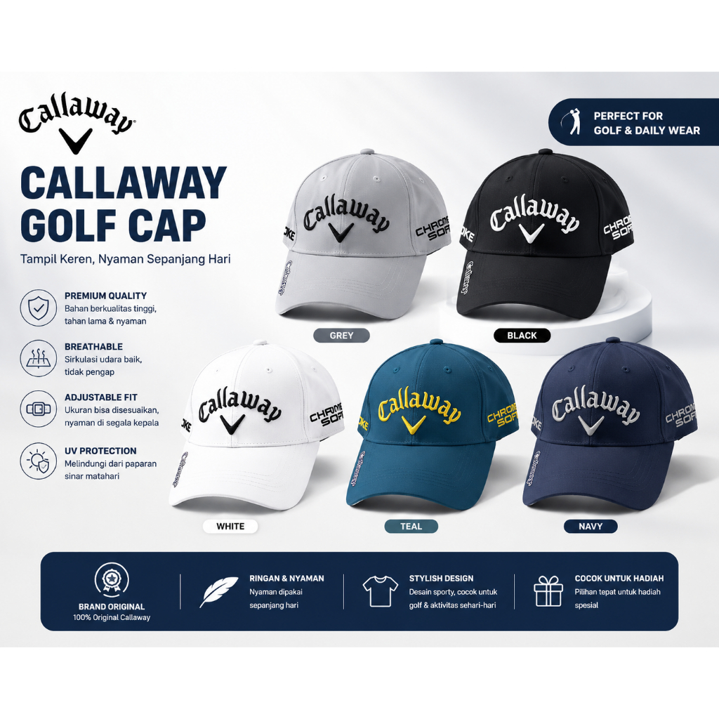 Topi Golf Baseball Cap Marker Callaway Ai Smoke