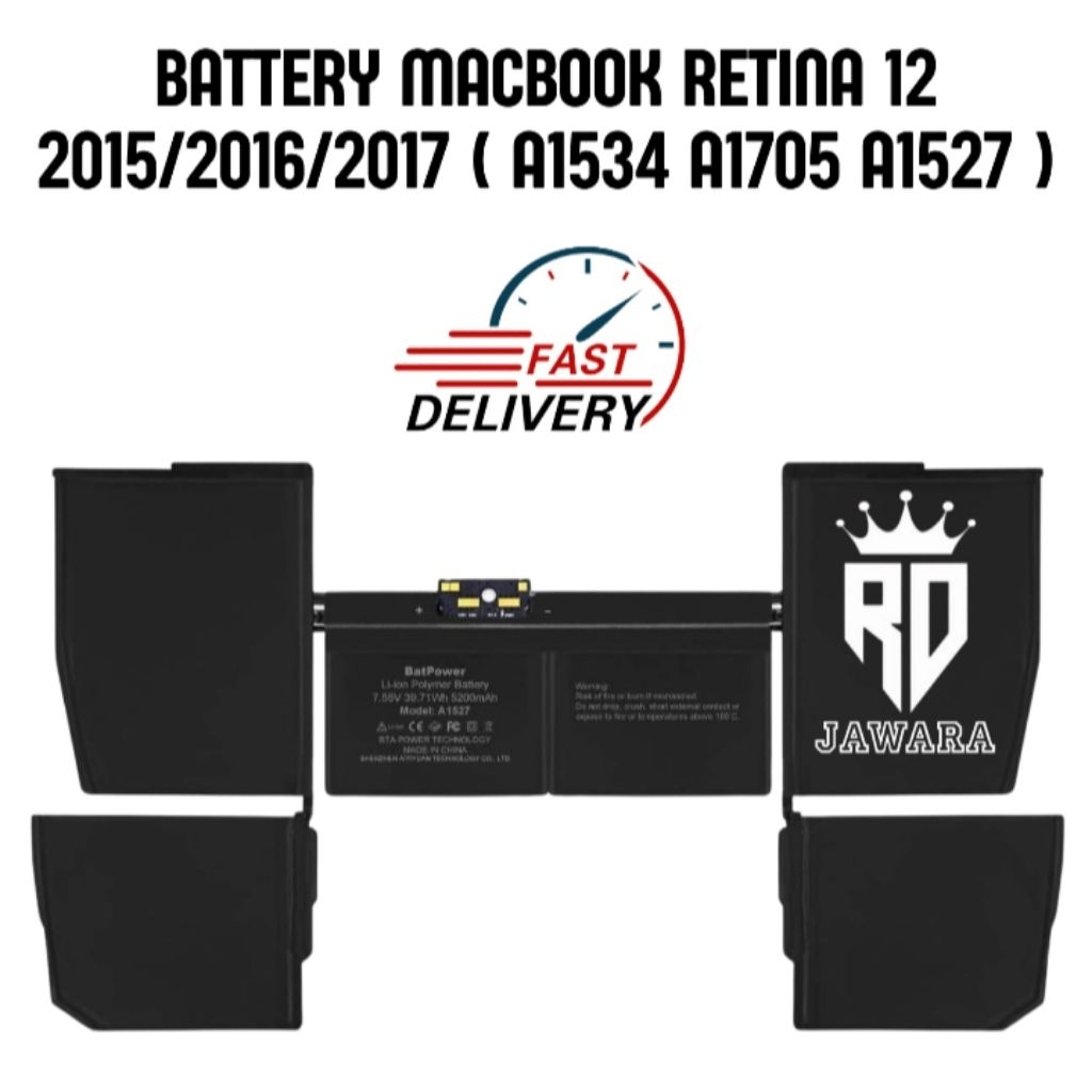 BATERAI ORIGINAL MACBOOK 12 INCH A1534 A1705 A1527 2015 2016 2017
