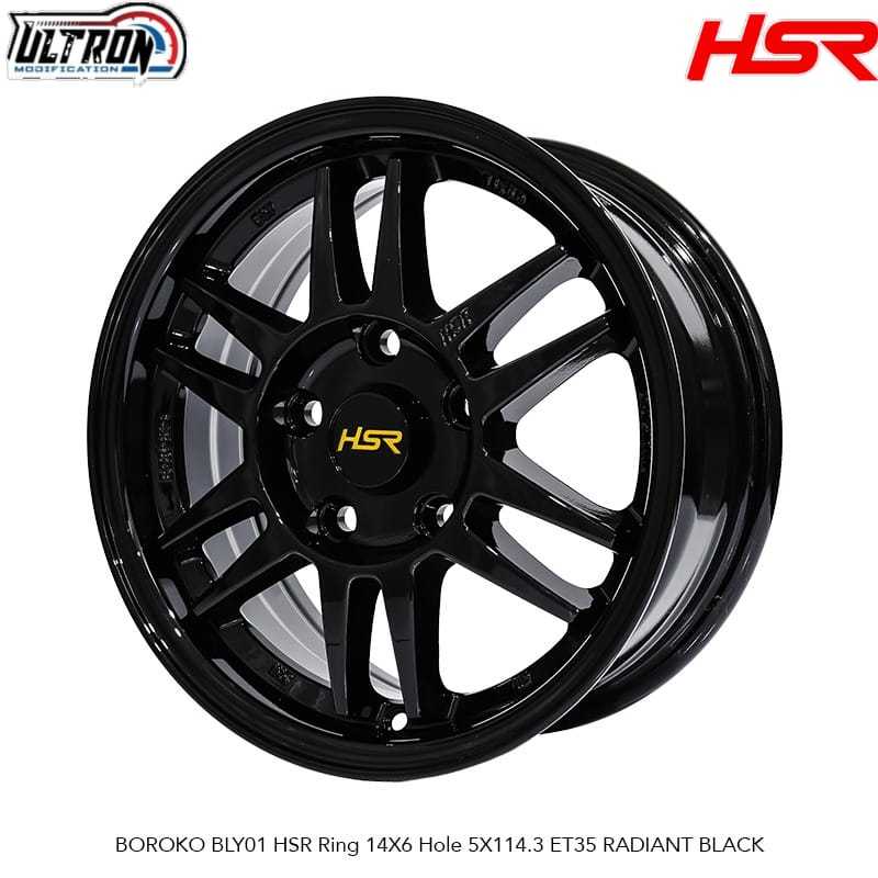 Velg Racing Mobil Grandmax Luxio L300 Ring 14 Pelek Hsr Boroko Bly01 R14 Glosy Black