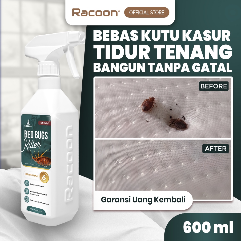 RACOON Bed Bugs Killer Spray Anti Kutu Kasur Tungau / Kutu Busuk Tahan 6 Bulan Dengan 1x Pemakaian