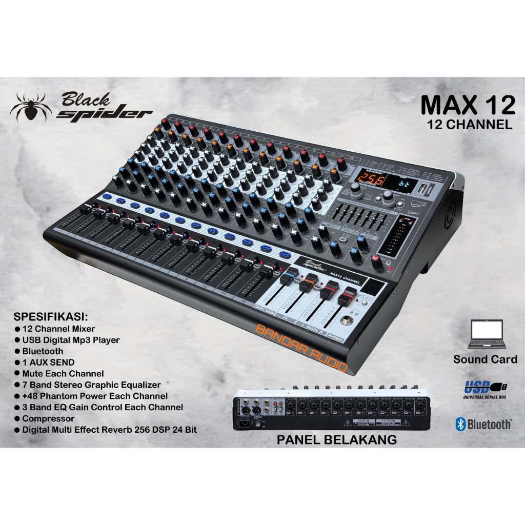 Mixer 12 channel black spider max 12 black spider mixer 12 channel max 12 mixer 12 channel original