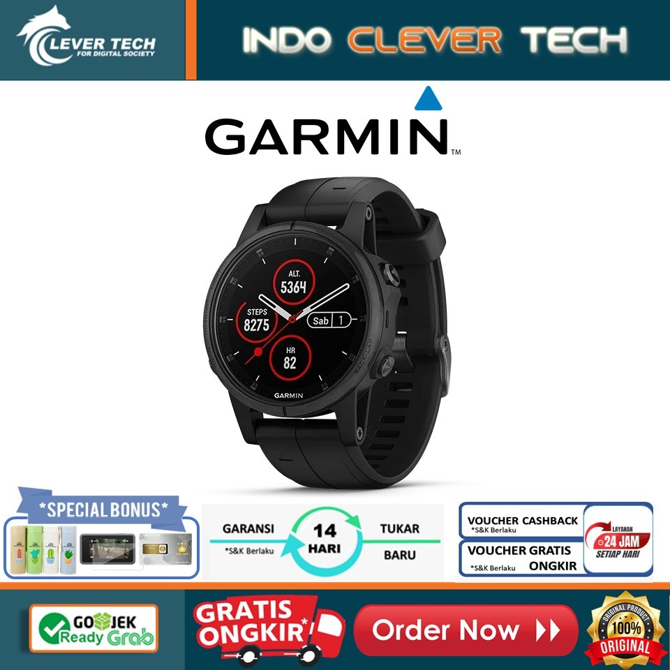 Garmin Fenix 5S Plus Sapphire Black Smartwatch
