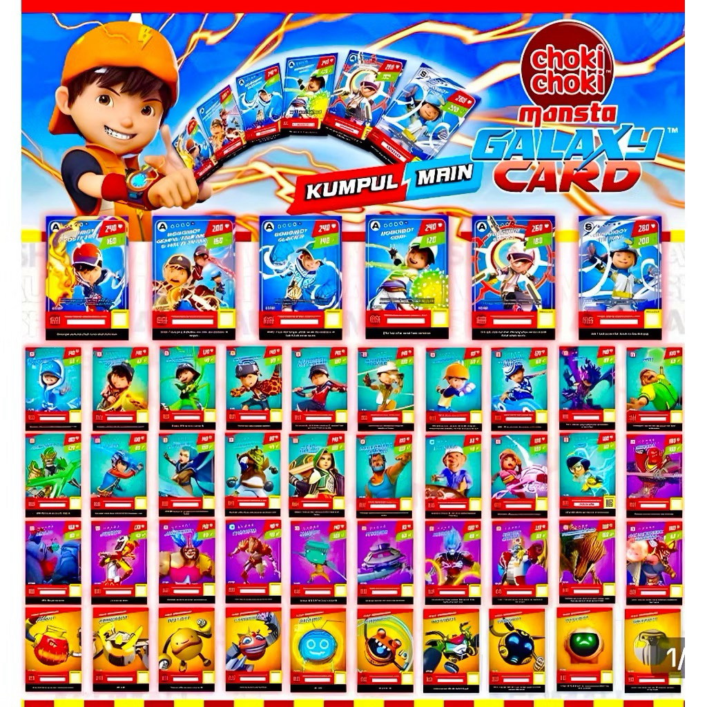 Original Boboiboy Set Choki Malaysia Lengkap Kad Choki Choki Fullset 2024