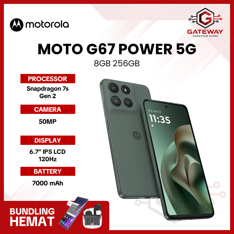 Moto G67 Power 5G - RAMBoost 24GB/256GB -  Snapdragon7s Gen2 - 7000mAh SiliconCarbon - 50MP Sony LYT