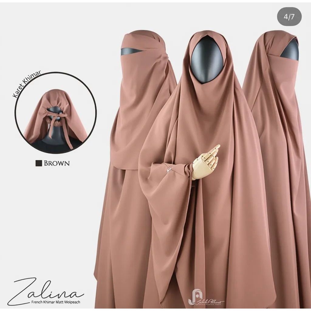 Jubah Akhwat Zalina Hijab Cadar Basic Syari Soft Brown