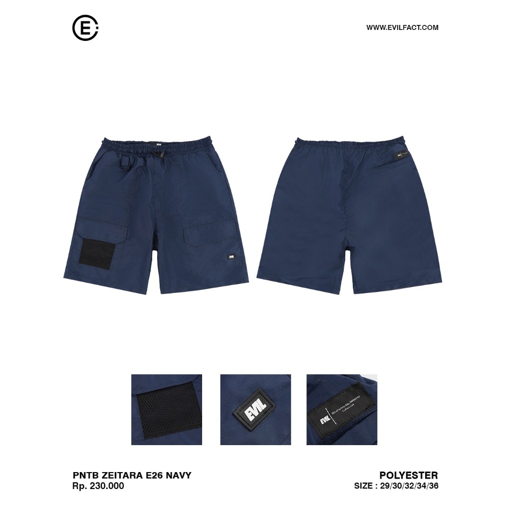 *EVIL ARMY "ZEITARA E26 NAVY" CELANA PENDEK HOOPS BANJARBARU