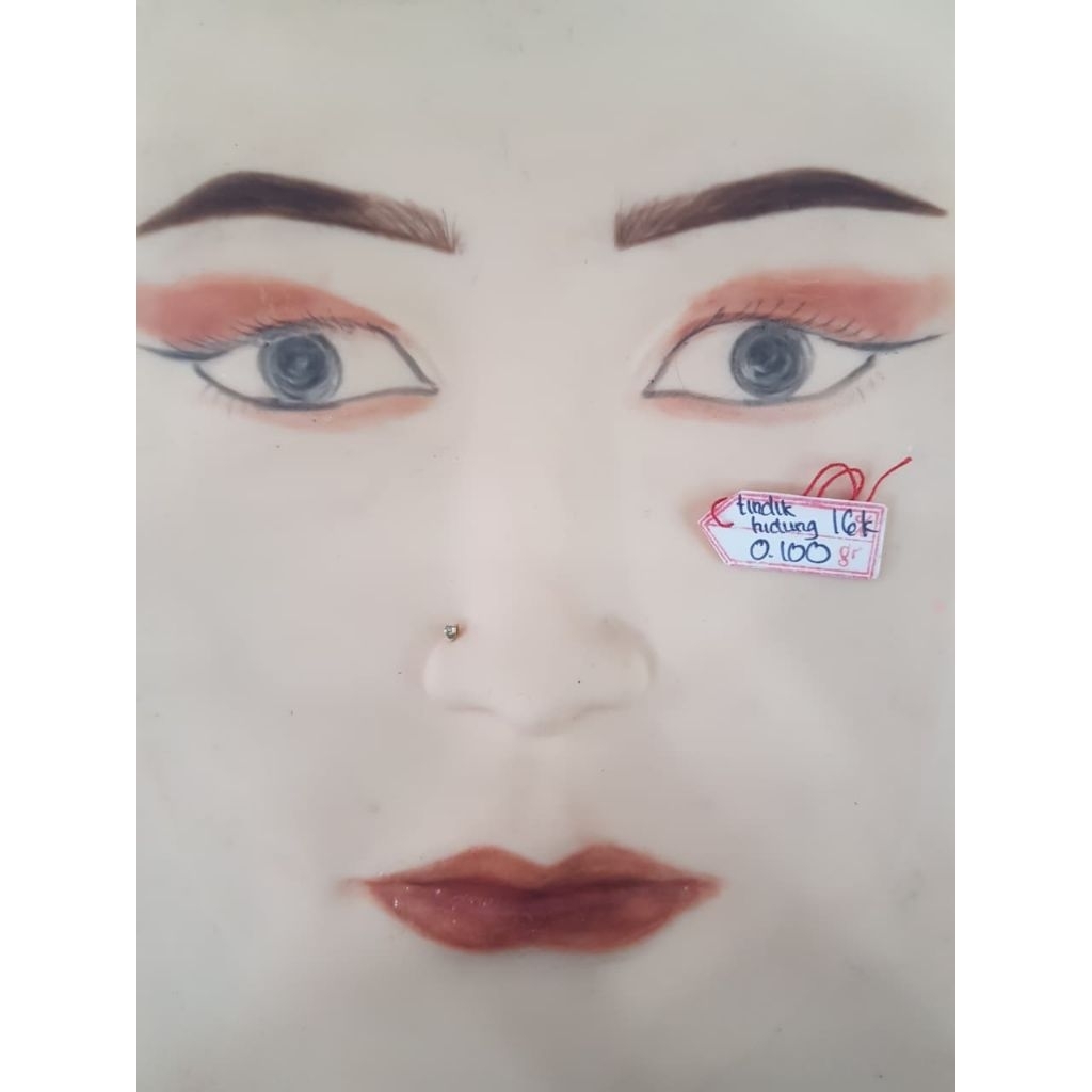 AT525N534N Tindik hidung permata simple emas kuning asli berat 0.100 kadar 16k 70%