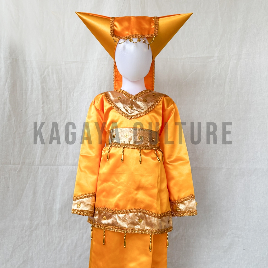 Baju Adat Padang Anak Perempuan Lengkap Aksesoris Tanduk Minang - Baju Tari Adat Padang Anak - Baju 