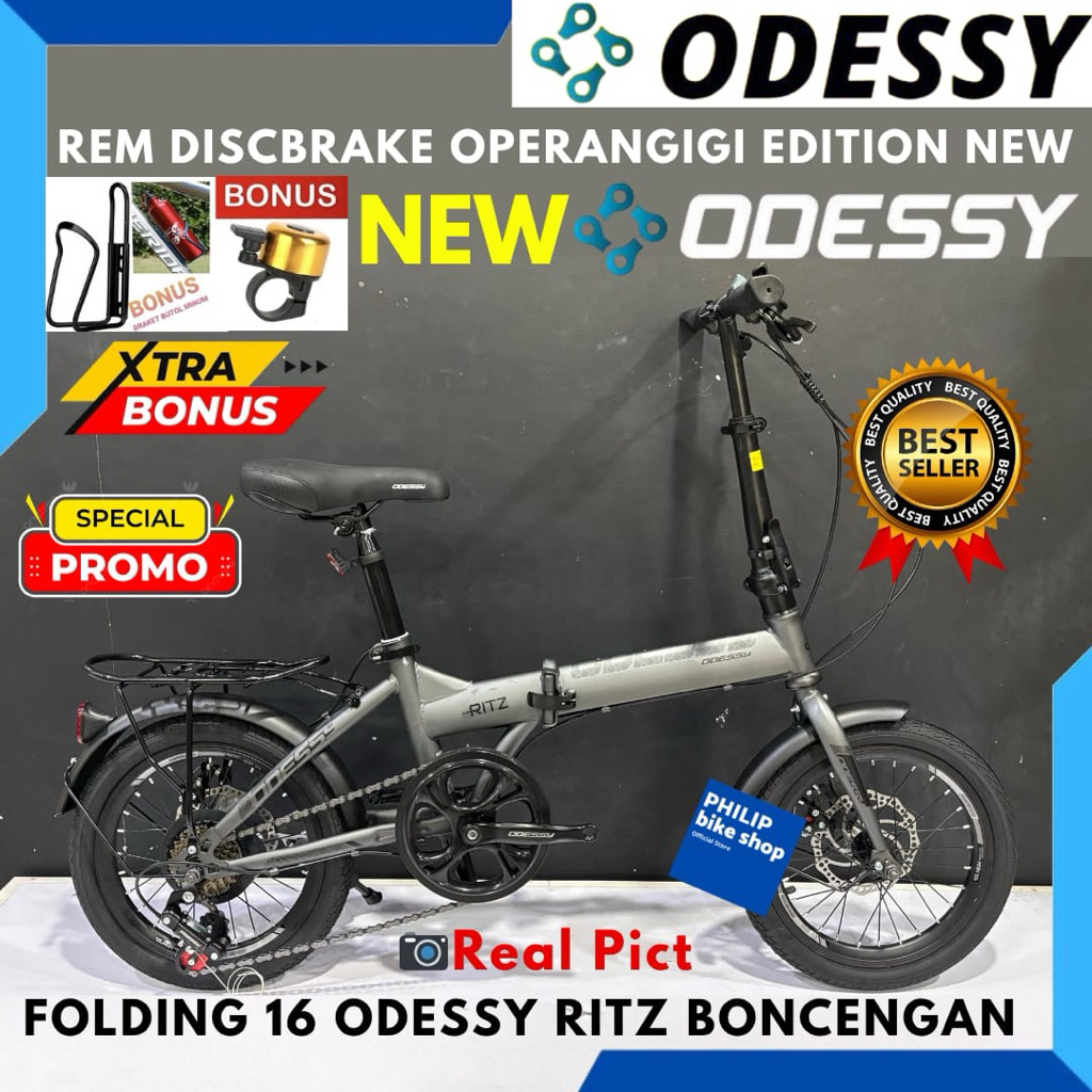 Sepeda Lipat 16 Odessy Ritz Rem Discbrake Operangigi Boncengan Terbaru