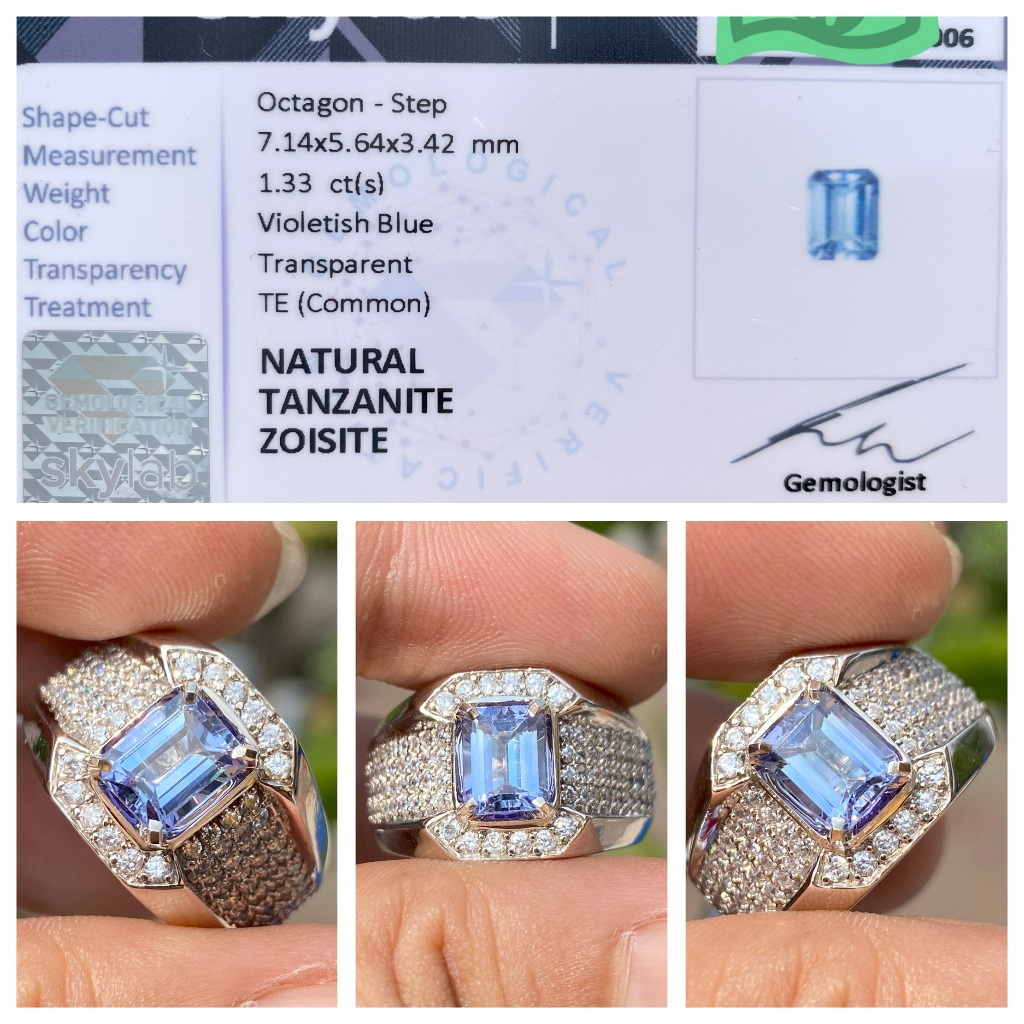 Natural 1.33ct tanzanite zoisite eye clean top luster