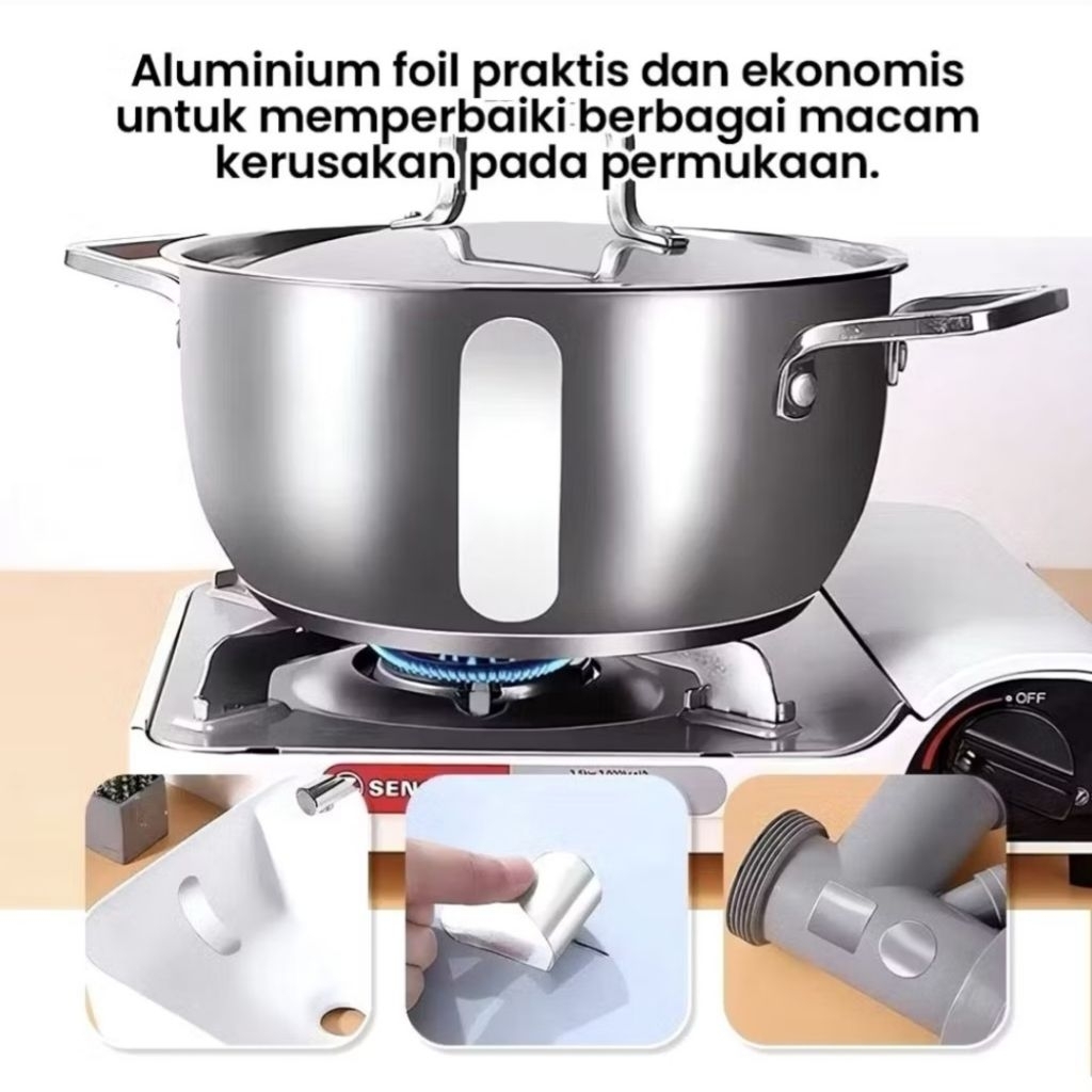 Lakban Anti Bocor Stiker Panci / Tambal Panci Aluminium Lem Tambal Lubang Panci Suhu Tinggi Tahan Ai