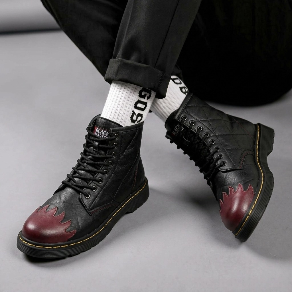 Sepatu Formal Boots Hitam Docmart Pria