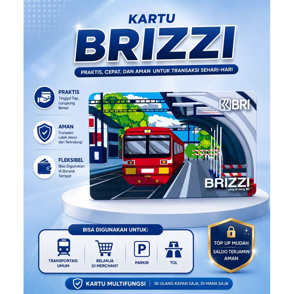 KARTU E-TOLL E-MONEY BRI BRIZZI ORIGINAL (TRAIN EDITION)