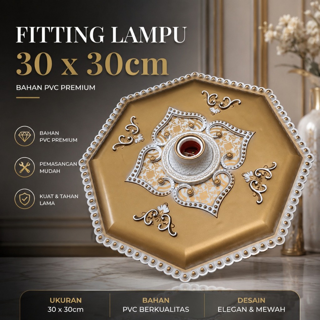VICON Fitting Lampu Hias Ornamen/ Fitting Lampu Plafon 30cm / Fitting Plafon Lampu Hias Motif 30CM