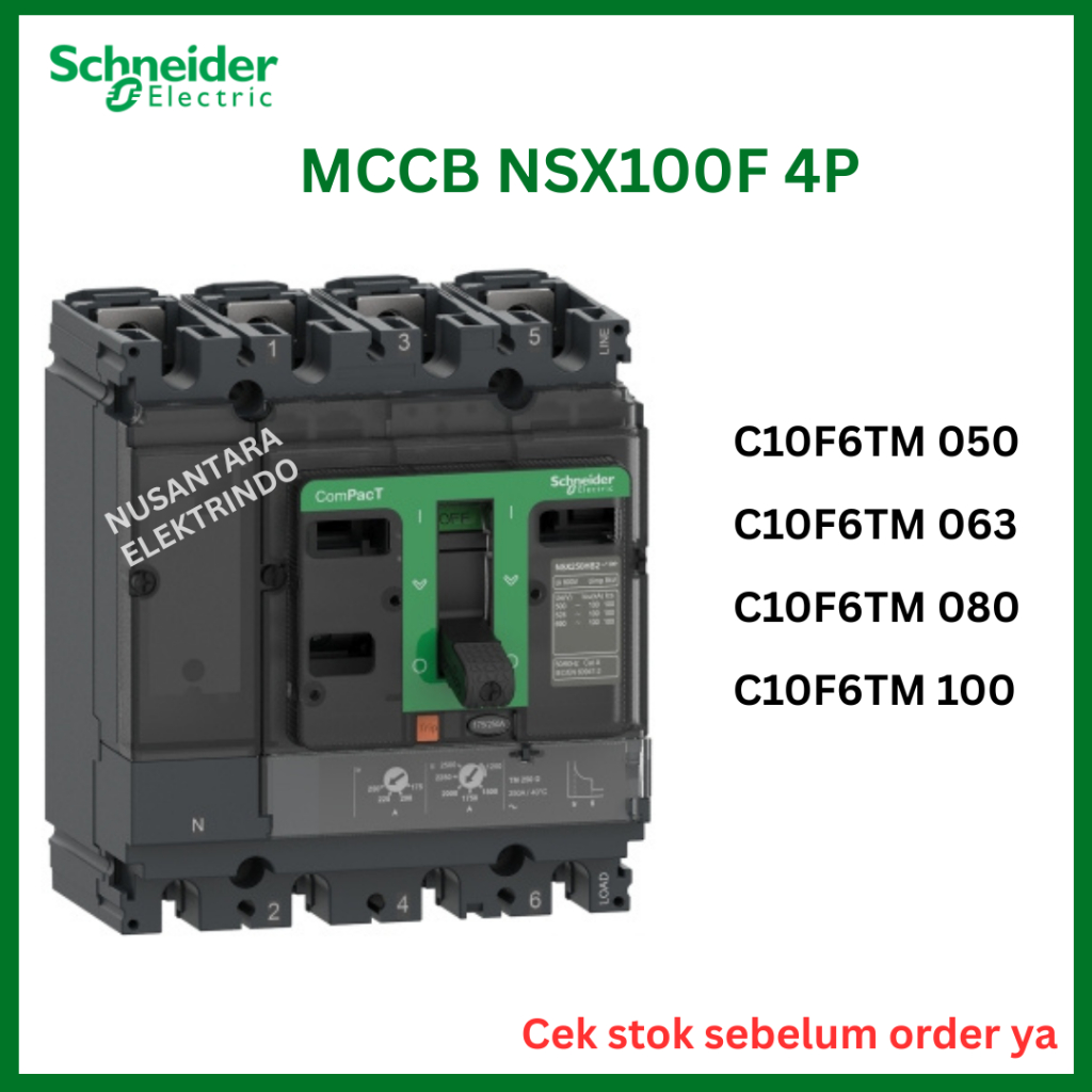 NSX100F mccb 50a 63a 80a 100a ampere schneider 4p 4 phase