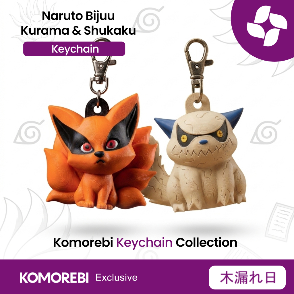 Gantungan Kunci Naruto Bijuu Kurama Shukaku Keychain Anime Lucu Aksesoris Tas Motor Mobil Exclusive 