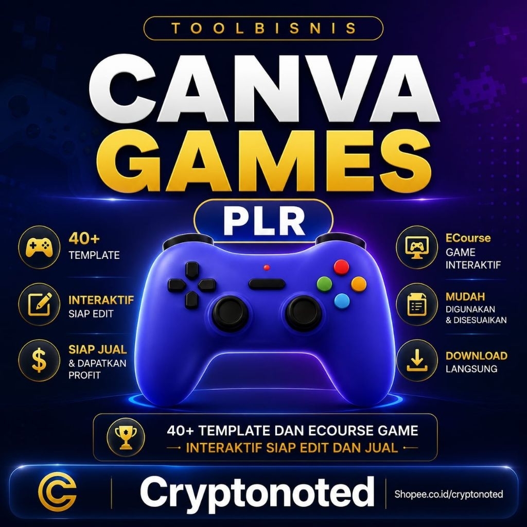 PLR Canva Games 2025 - 40+ Template dan Ecourse Game Interaktiv Siap Edit Dan Jual Menggunakan Canva