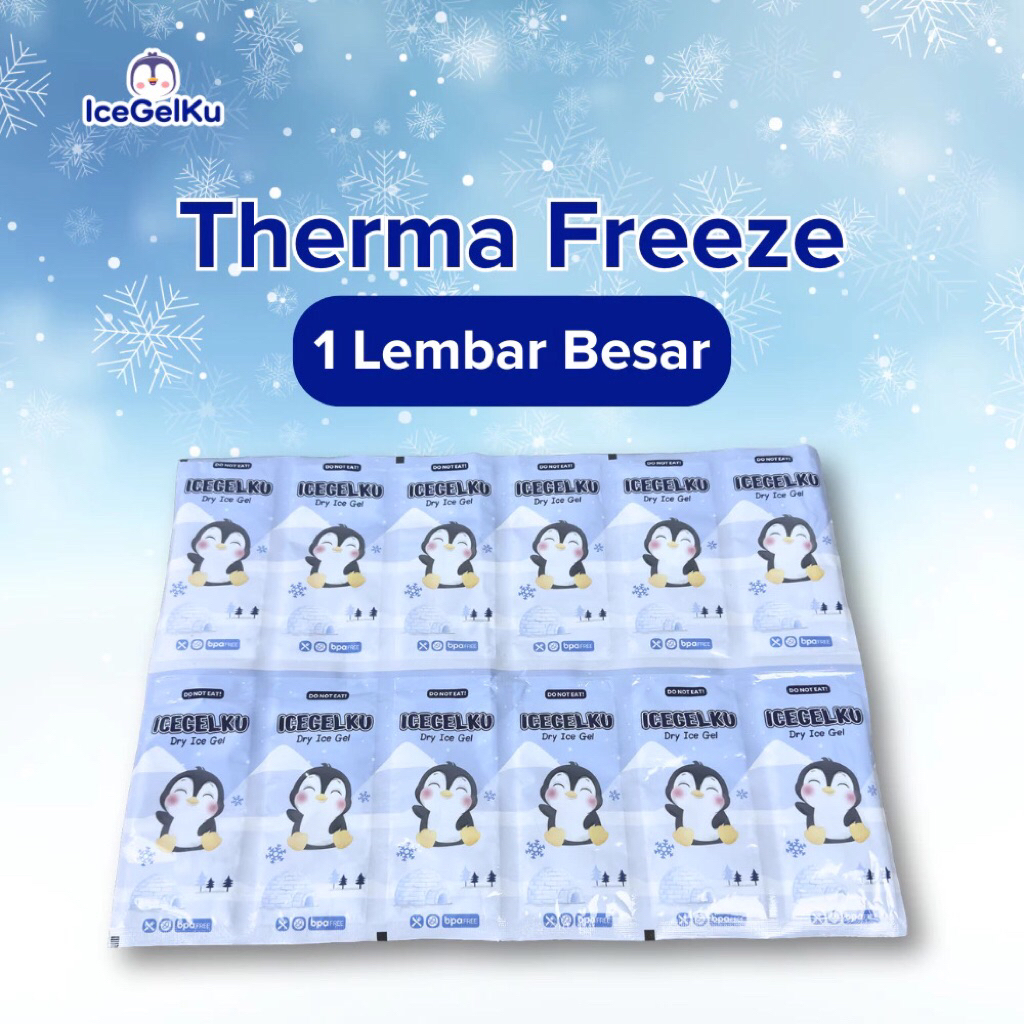 IceGelKu 1 LEMBAR BESAR ISI 12pcs Ice Gel Pack Thermafreeze Pendingin Makanan Frozen Food Ice Gel Le