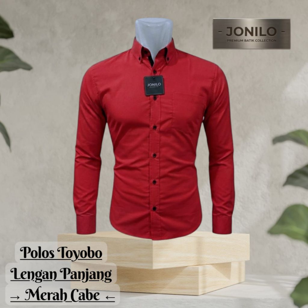 KEMEJA PRIA WARNA MERAH - KEMEJA LENGAN PANJANG PRIA WARNA MERAH CABE - KEMEJA POLOS MERAH - KEMEJA 