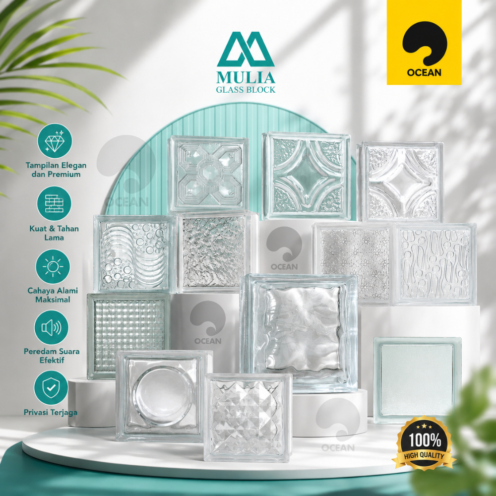 GLASS BLOCK DINDING MULIA / GLASS BLOK KACA RUMAH | MOTIF JAMINAN ORIGINAL