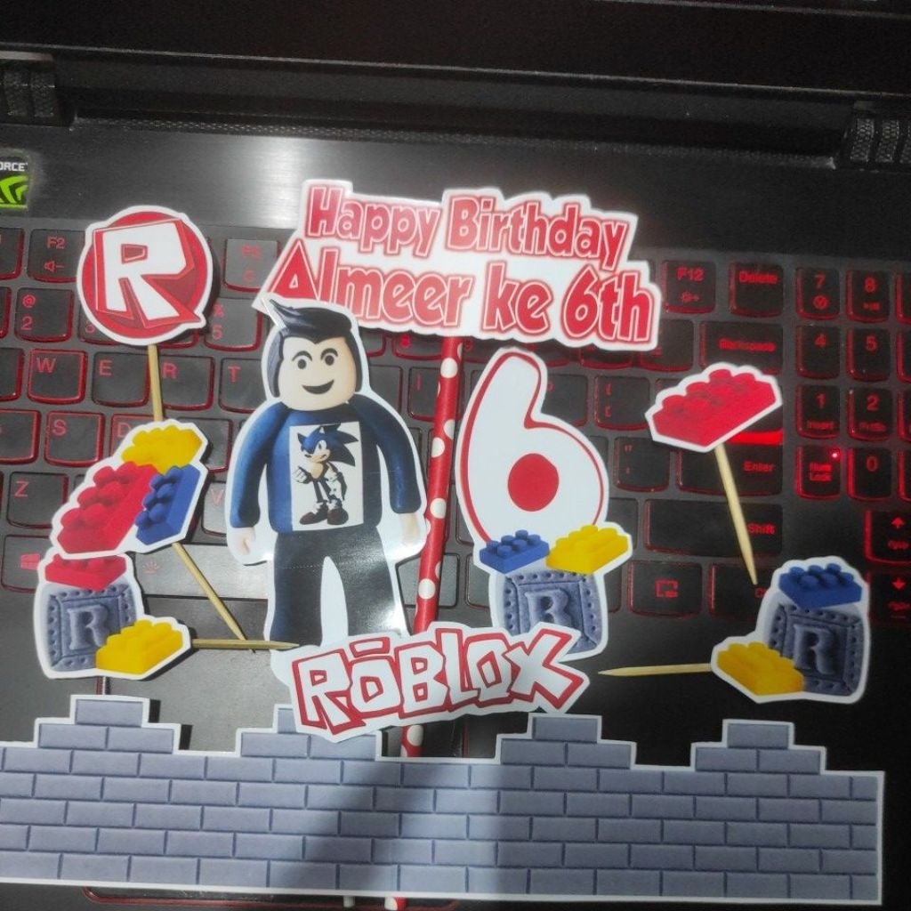 cake topper hiasan kue roblox 210526robux