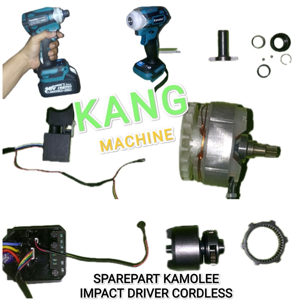 Sparepart impact driver cordless 18V 20V 21V Kamolee part casing body housing anvil hex collet chuck