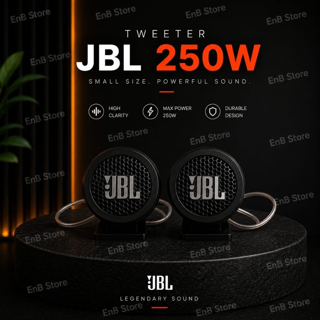 Tweeter JBL Speaker Dasboard Mobil Original 250 Watt (Sepasang)