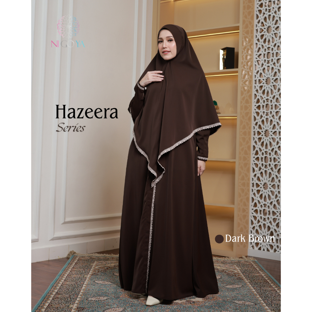 Nigoya Syari - Hazeera Series - Set Gamis Khimar Syari Haji Umroh Premium