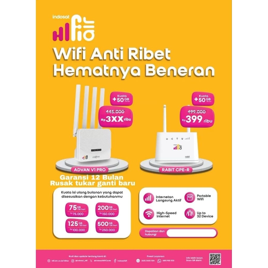 HIFI air (INDOSAT) 4G home modem Wifi Router + Kartu hifi
